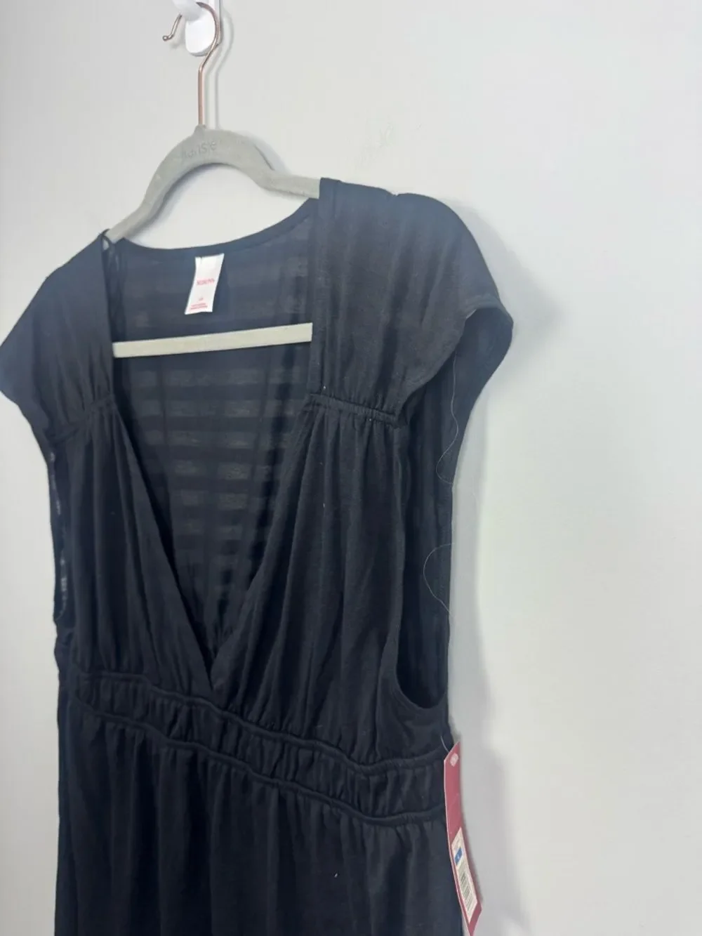 MERONA | NEW Classic Black Stripe Accent V-Neck Swim Coverup Women’s Size Large